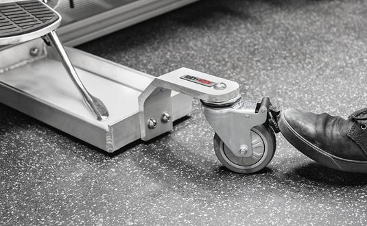 Fully adjustable casters and kickstand tray for a customized feel