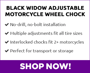 Black Widow Motorcycle Wheel Chock - Shop Now!