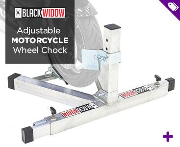 Black Widow Motorcycle Wheel Chock - Shop Now!