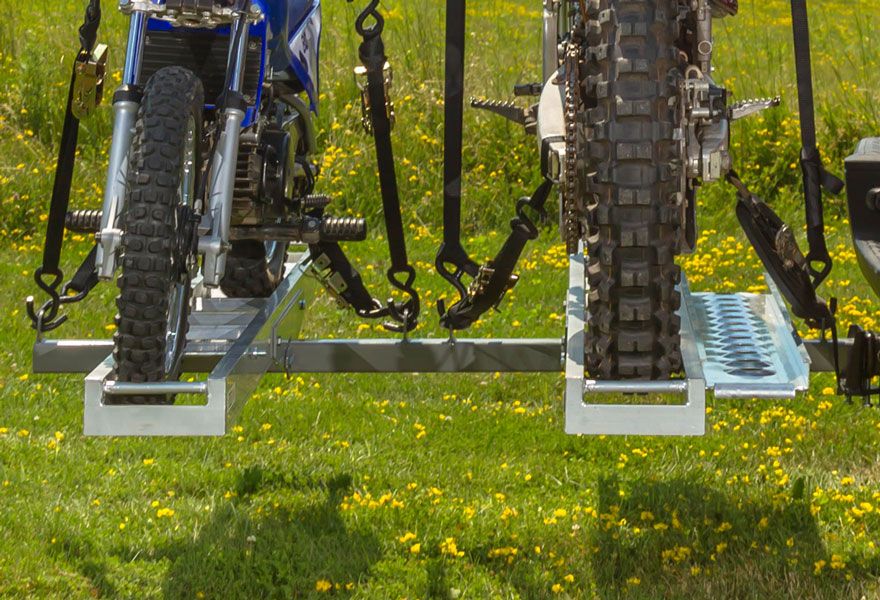Two tie-down points per track keeps bikes balanced and secure