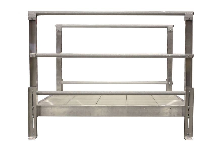 Close-up of Modular XP platform with ADA-compliant handrails
