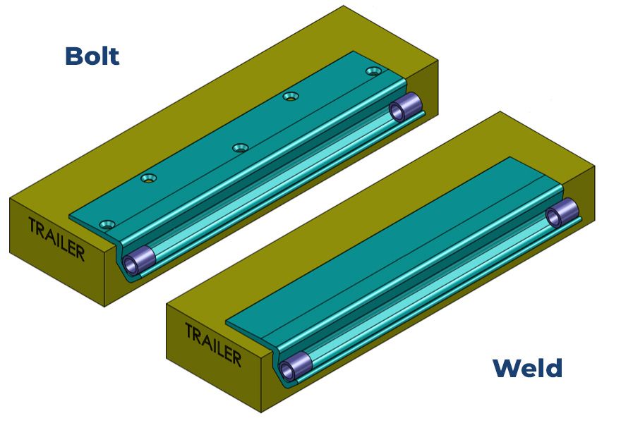 weld or bolt diagram for aluminum skid seats