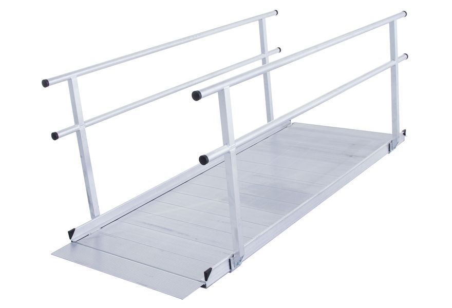 wheelchair ramp with optional handrail alternative