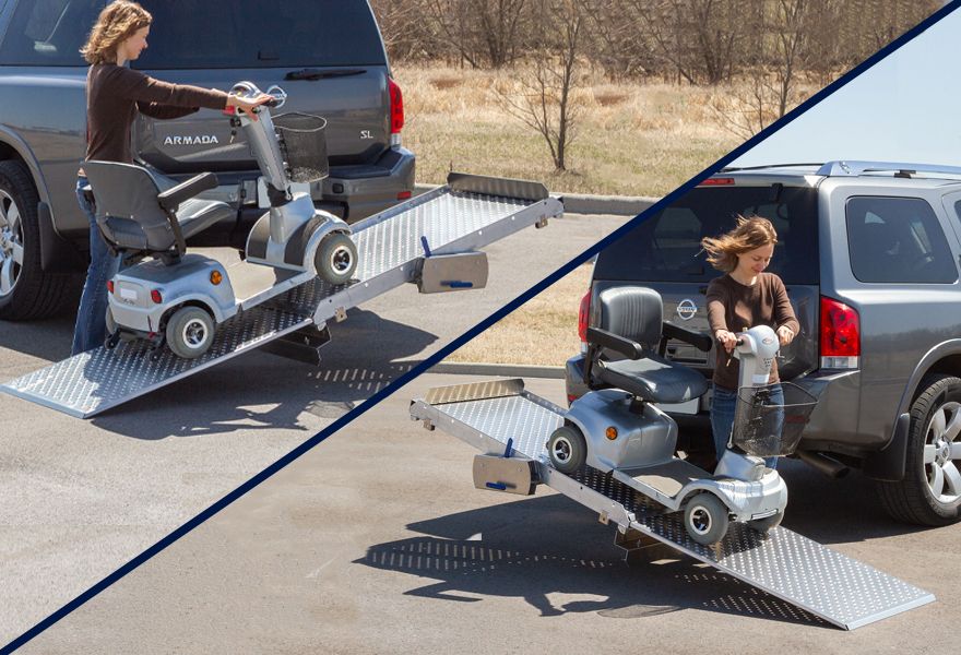 Tilts in either direction for easy on/off loading 