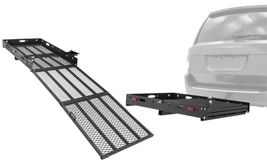 Three-Position Folding Ramp for Easier Loading, Transport and Storage