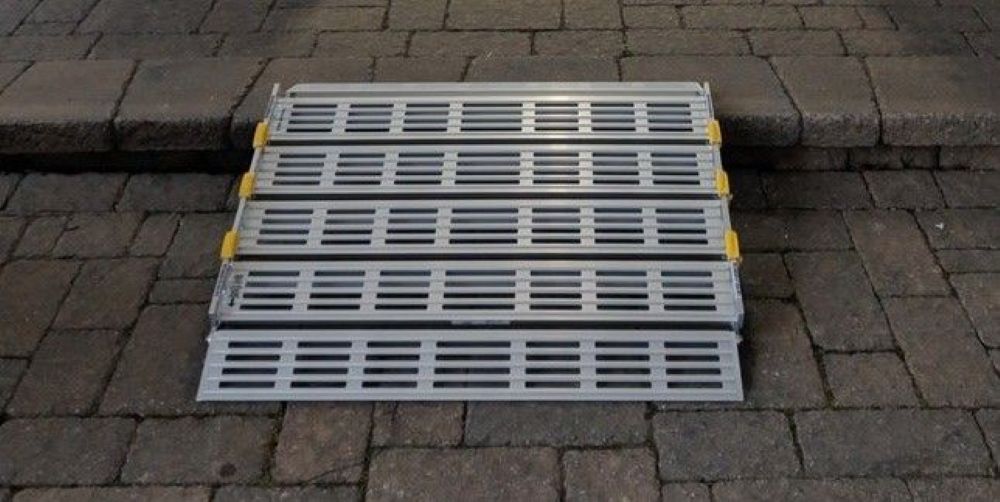 4' L Roll-A-Ramp Aluminum Roll-Up Wheelchair Ramps