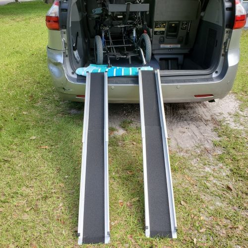 4' - 7' L Silver Spring Aluminum Telescoping Wheelchair Track Ramps