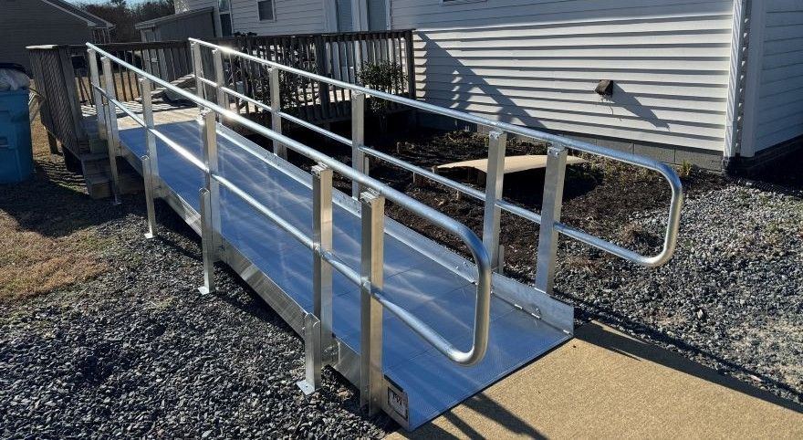 8' PVI Modular XP Wheelchair Ramp with Handrails