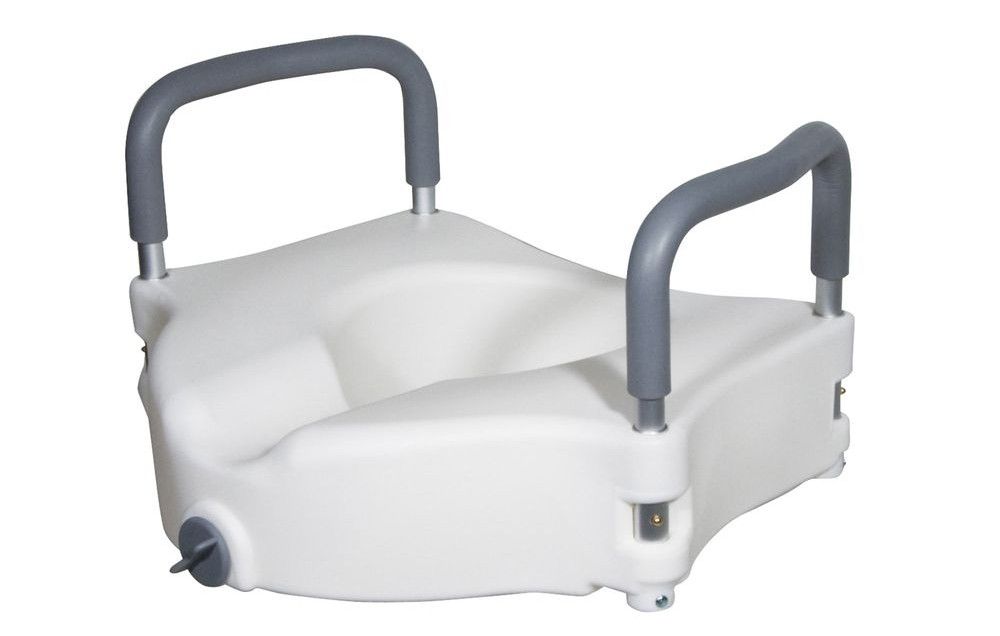 Drive Medical Elevated Raised Toilet Seat with Removable Padded Arms