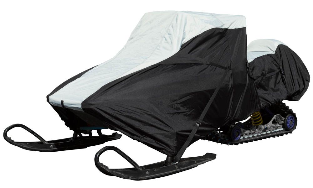 snowmobile with cover in place