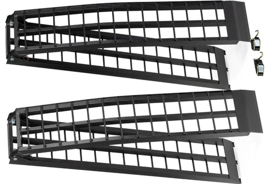 Folding arched loading ramp