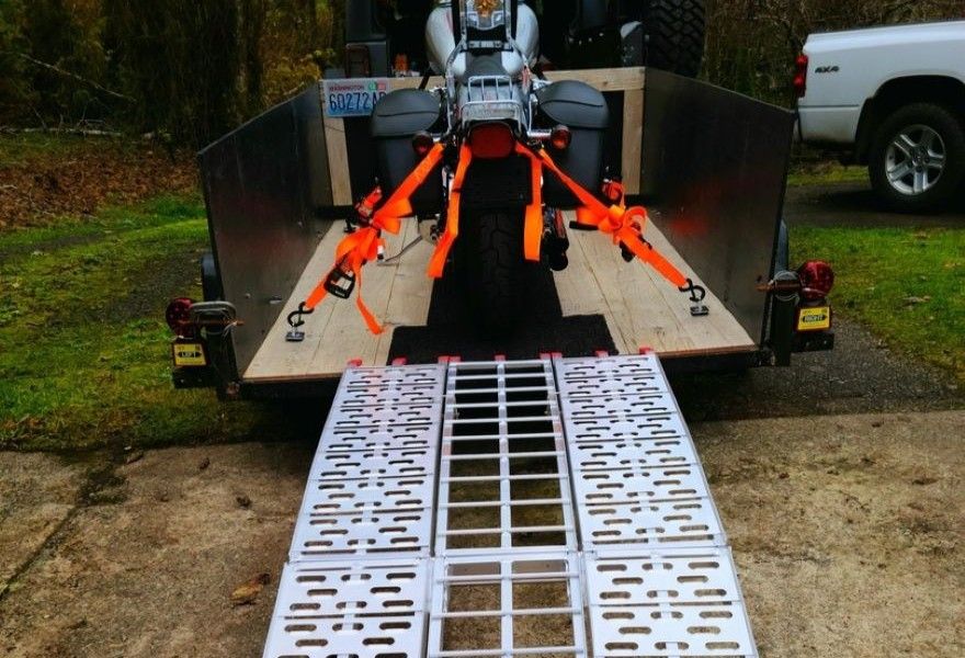 Wide 34 inch motorcycle loading ramp