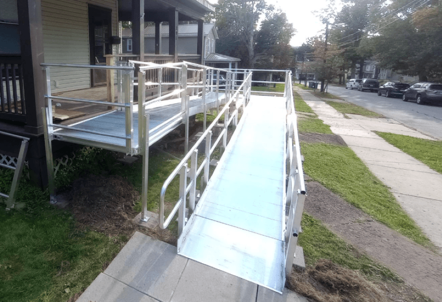 17-foot Modular XP wheelchair ramp section connected to modular ramp system