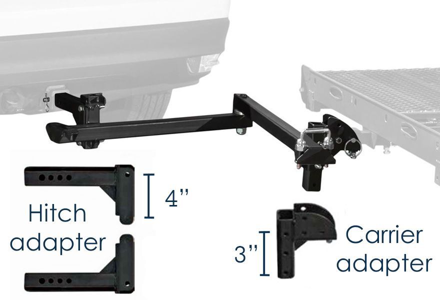 adjustable rise adapter configuration for improved ground clearance