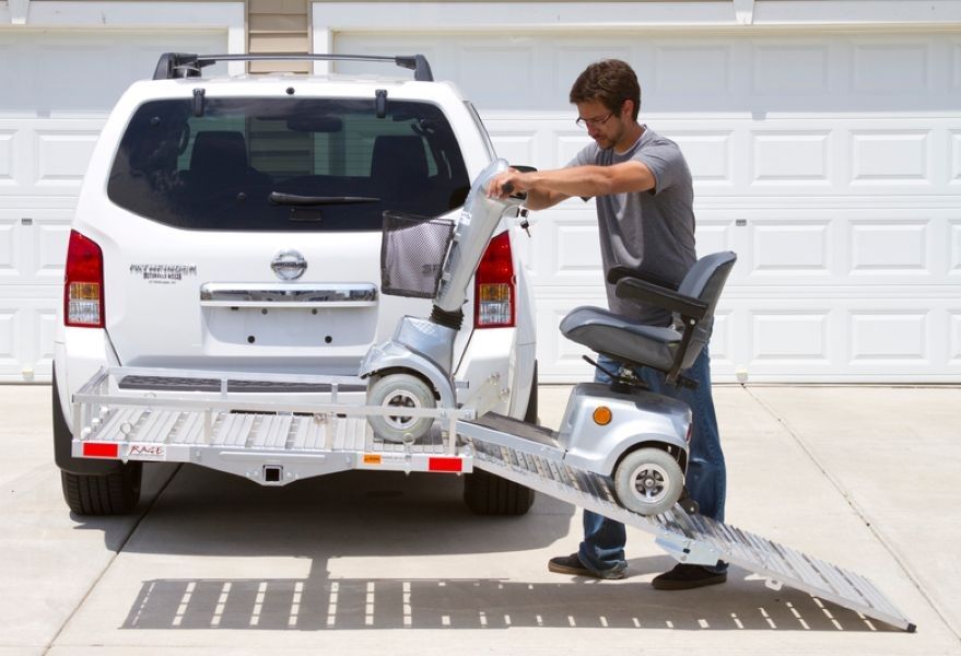 Aluminum and steel mobility carrier with tie-down points