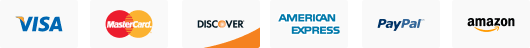 We accept Visa, MasterCard, Discover, American Express, PayPal and Amazon Pay