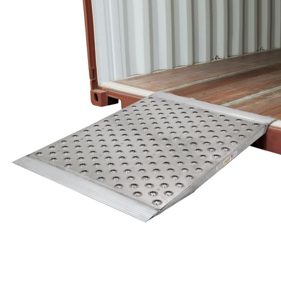 CL-05-36-048-06-TS4 48 x 36 Guardian Aluminum Punch-Plate Shipping Container Ramp - 5000 lb Capacity