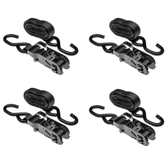 10RAT-S-4B 1 x 10 Black Ratchet Straps with S-Hooks - Pack of 4