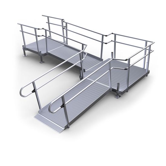 12-55ST-I Harmar Elevation 12 L-Shaped Modular Ramp with 5 Top Platform - Installation Included