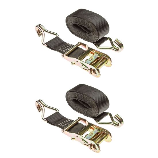 18RAT-J-2 2 x 18 Ratchet Straps with J-Hooks - 2-Pack
