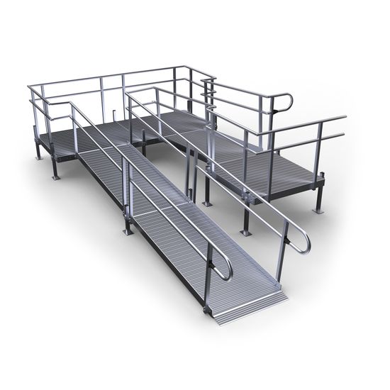 21-55SSB45-I Harmar Elevation 21 U-Shaped Modular Ramp with 5 Top Platform 8 Turning Platform - Installation Included