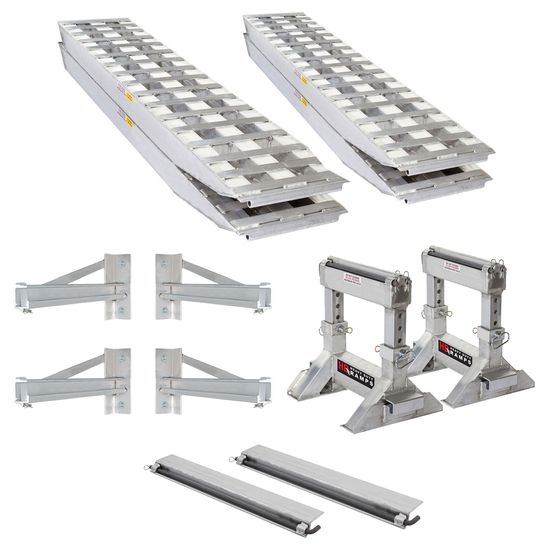 23-18-192-FLAT-BED-Kit-STAS 16 L x 18 W Aluminum Flatbed Trailer Ramps Single Hangers Aluminum Skid Seat  23500 lb per axle Capacity