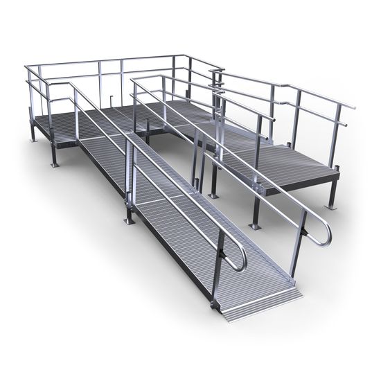 23-44SSB45-I Harmar Elevation 23 U-Shaped Modular Ramp with 4 Top Platform 8 Turning Platform - Installation Included