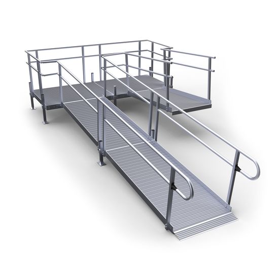 24-45SB-I Harmar Elevation 24 U-Shaped Modular Ramp with 8 Turning Platform - Installation Included