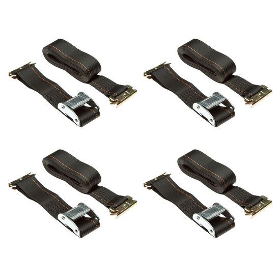 2in-Cam-Etrack-4 2 x 12 Cam Buckle Straps with E-Fittings - 4-Pack
