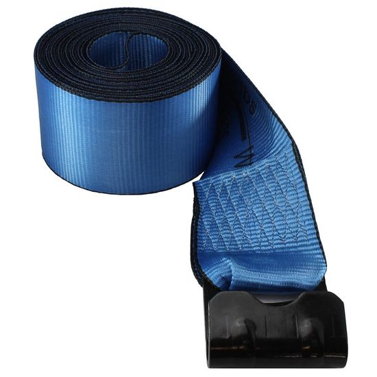 421421BL 4 x 14 Winch Strap with Flat Hook - Blue