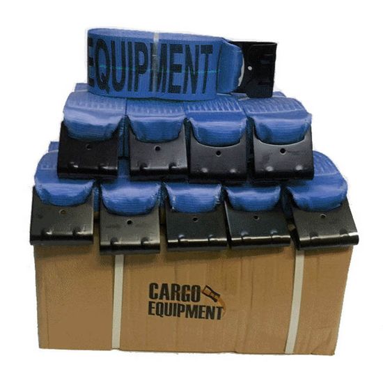 422721BL-BOX 4 x 27 Winch Strap wFlat Hook Box of 10 - Blue