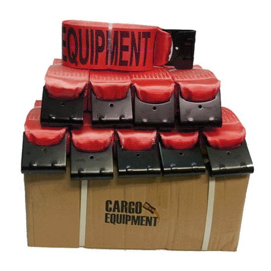 422721R-BOX 4 x 27 Winch Strap wFlat Hook Box of 10 - Red