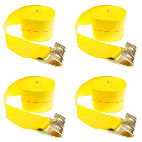 4in-Truck-Winch-Flat-WLL-4 4 x 30 Heavy-Duty Ratchet Strap with Flat Hook - 4-Pack