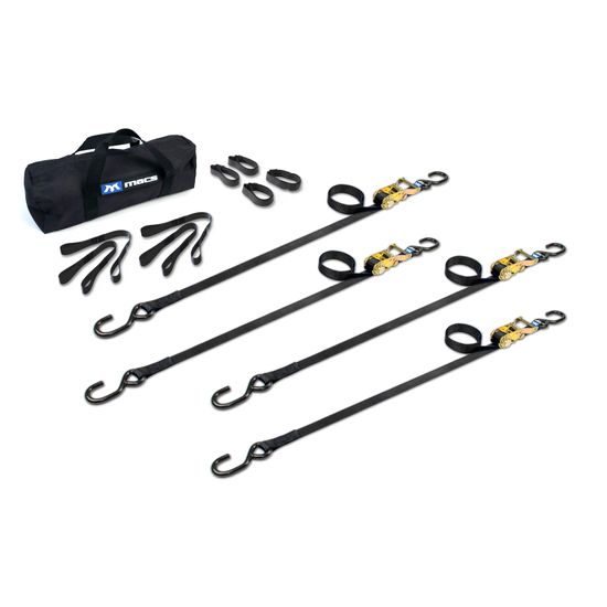 510111 1 x 10 ATV  Motorcycle Ratchet Utility Pack with S-Hook - Black