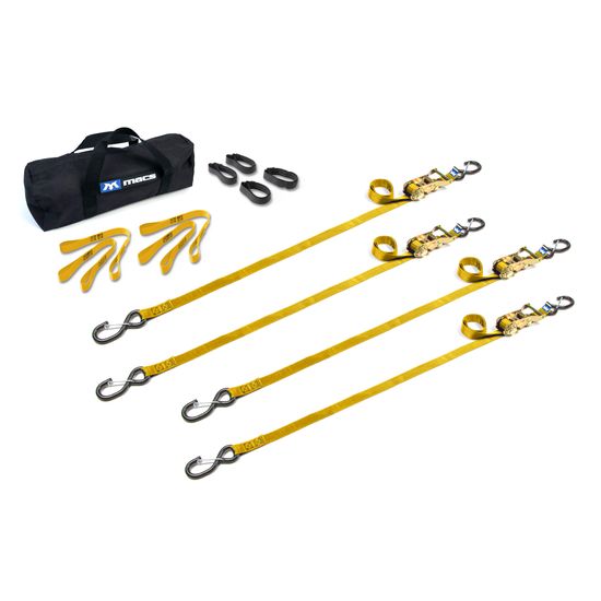 510344 1 x 10 ATV  Motorcycle Ratchet Utility Pack with S-Hook and Keeper - Yellow