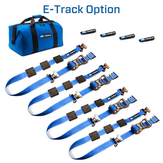 512002 2 x 10 Tire Block Strap Pack with E-Track Ends - Blue