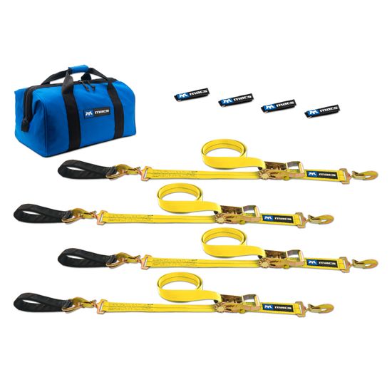 514206 2 x 6 Ultra Pack Tie-Down Straps with Detachable Axle Straps Sewn Fixed Ends - Yellow