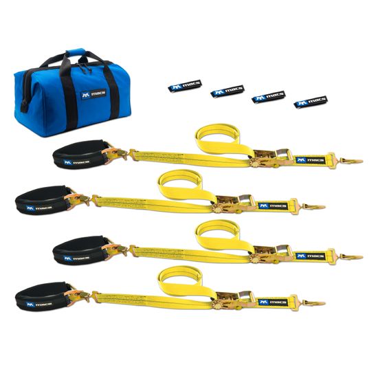 514606 2 x 6 Pro Pack Premium Tie-Down Strap Kit with 24 Axle Strap Sewn Fixed Ends - Yellow