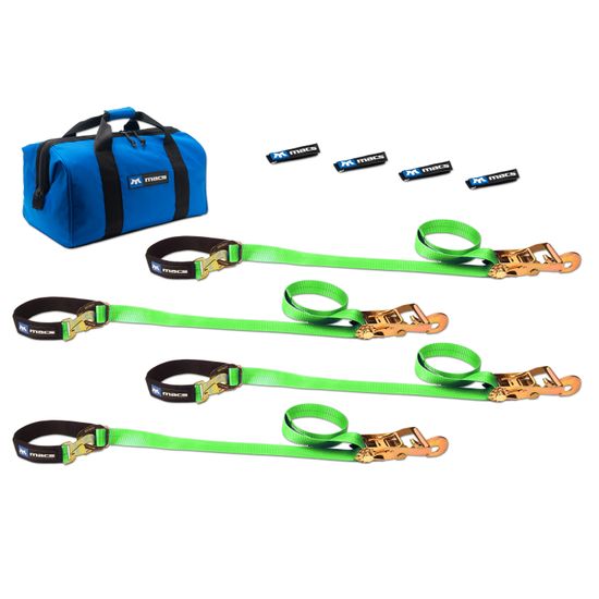 515100 2 x 8 UTV Tie-Down Pack with Direct Hook - Lime Green