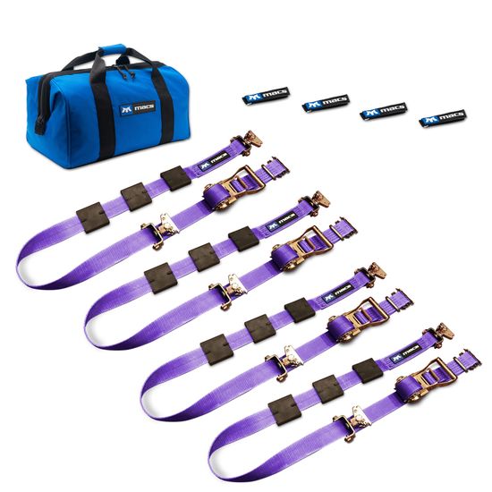 516002 2 x 10 Tire Block Strap Pack with E-Track Ends - Purple