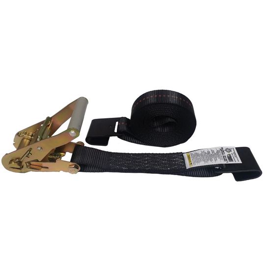571420B-12 2 x 14 Ratchet Strap with Flat Hooks - Black