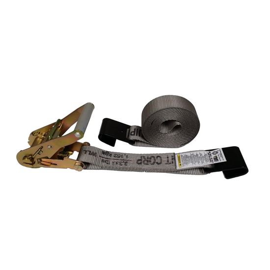 571620G-12 2 x 16 Ratchet Strap with Flat Hooks - Gray