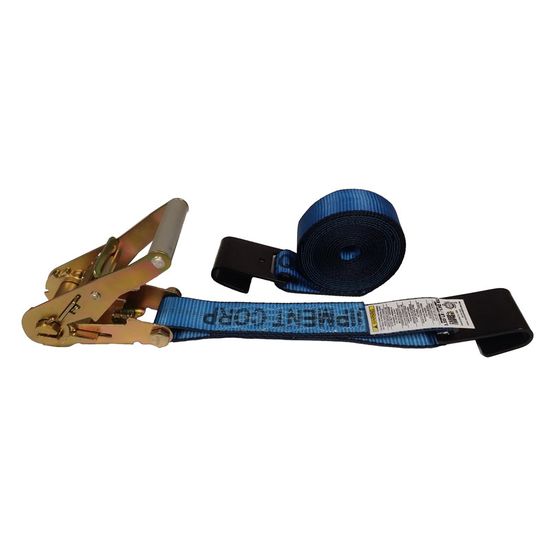 572720BL-12 2 x 27 Ratchet Strap with Flat Hooks - Blue