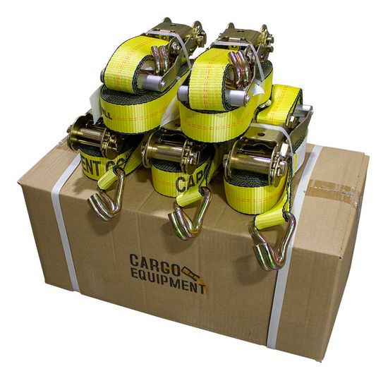 573084Y-12-BOX 2 x 30 Ratchet Strap with Wire Hooks - Yellow - Box of 10