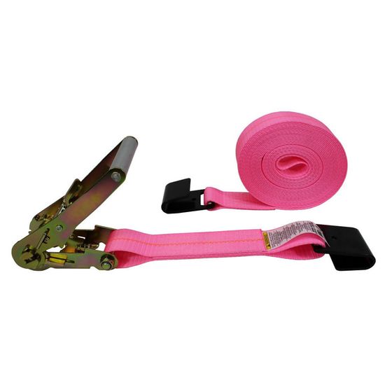 574020P-12 2 x 40 Ratchet Strap with Flat Hooks - Pink