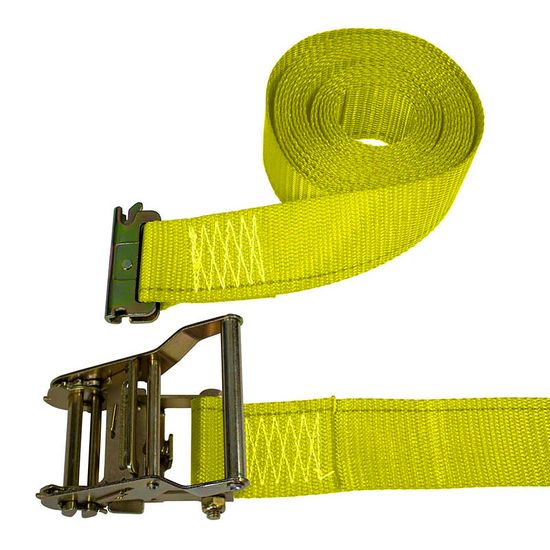 640801Y-48 2 x 8 E-Track Ratchet Strap 48 Fixed End - Yellow