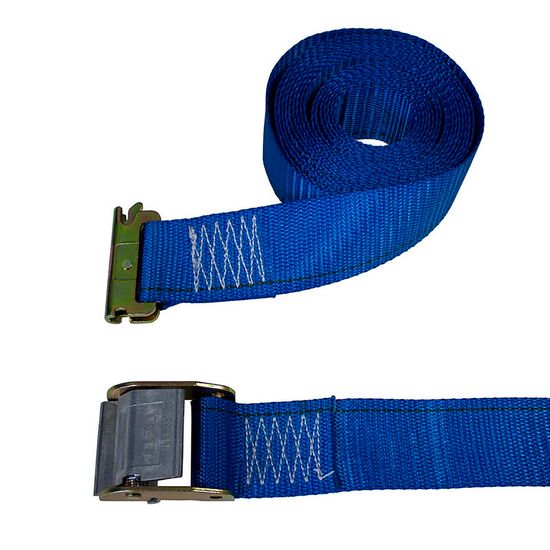 650801BL-48 2 x 8 E-Track Cam Buckle Strap 48 Fixed End - Blue