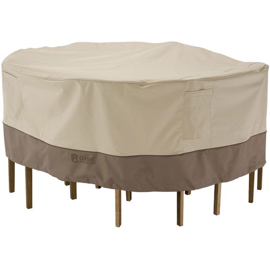 CL-70922 Medium Patio Table Cover - 88 inches by 58 inches with 6 Standard Chairs