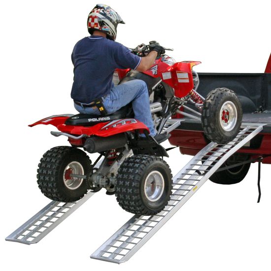 A-951-ATV Black Widow Aluminum Arched Dual Runner Non-Folding ATV Ramps with Plate Lip