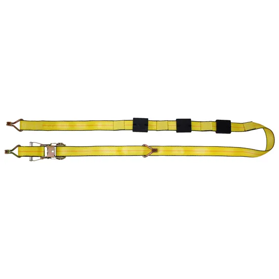 Ratchet Tie Down Straps 2'' X 15' Heavy Duty Yellow Polyester Trailer With Double J Hook,5000 LBS Break Strength,Cargo Straps For Moving Appliances, Lawn Equipment & Motorcycles KODIAK STRAPS (2PACK - View #8